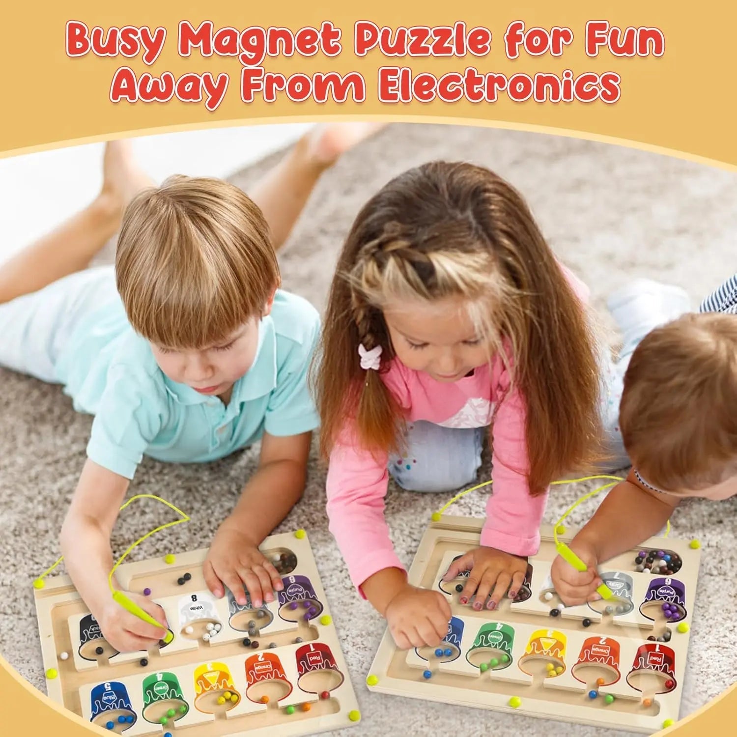 Wooden Magnetic Toy for Toddlers - Montessori Learning Toy
