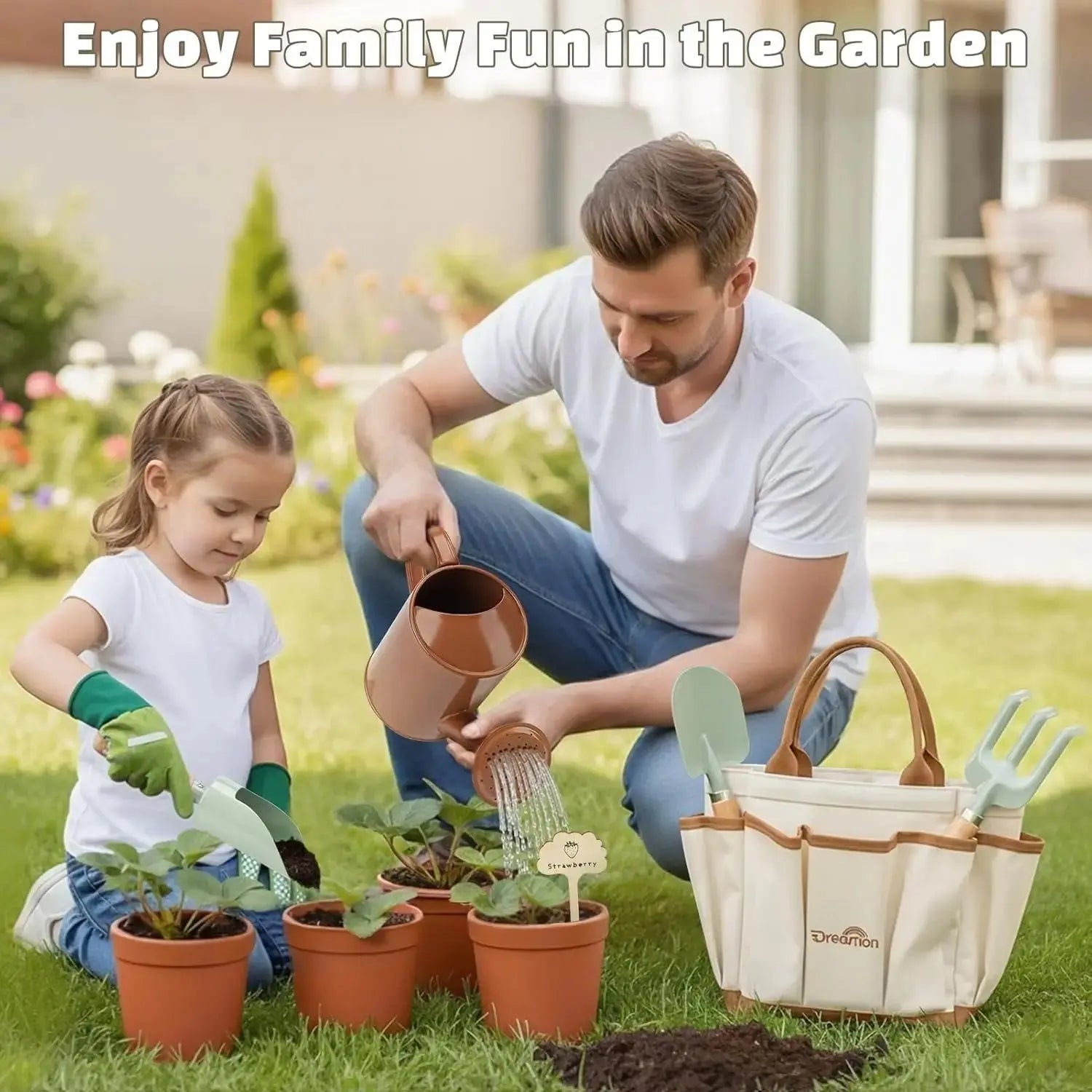 Juego de herramientas de jardinería para niños para juego práctico