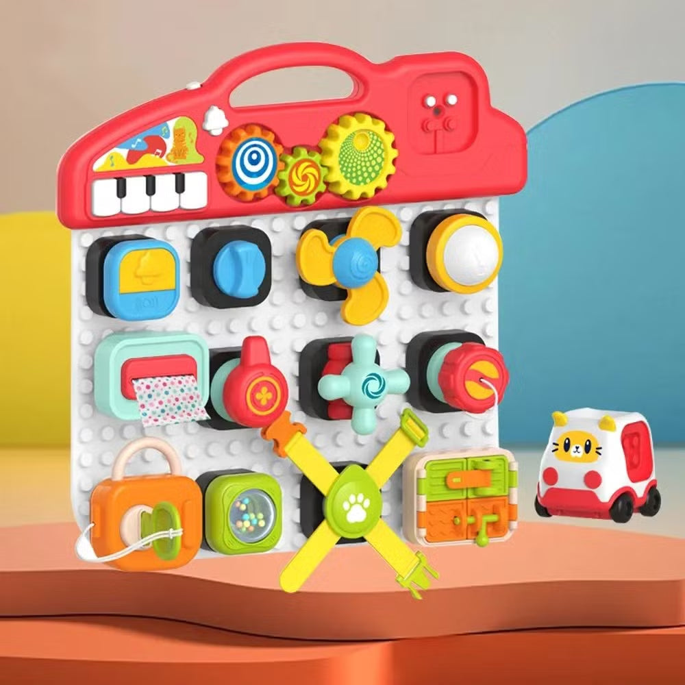 Tableau d'activités Montessori multifonctionnel pour l'apprentissage précoce - sans boîte