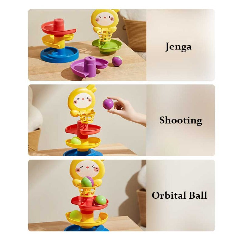 Fidtoy Baby Ball Drop Tower Toy Set | Orbital Ball Game for Infants and Toddlers