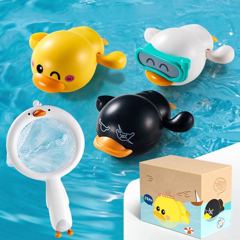 Fidtoy Wind-Up Swimming Duck Bath Toys – 3-Pack Toddler Bath Fun