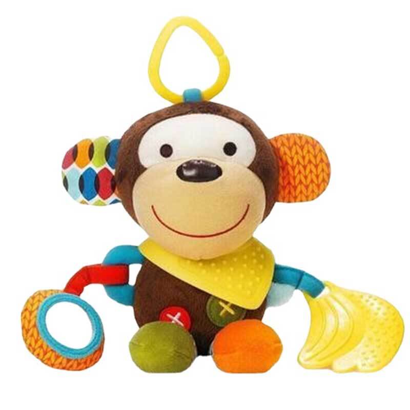 Fidtoy Anneau de dentition et jouet sensoriel pour bébé | Jouet doux multi-sensoriel pour la maison et les voyages