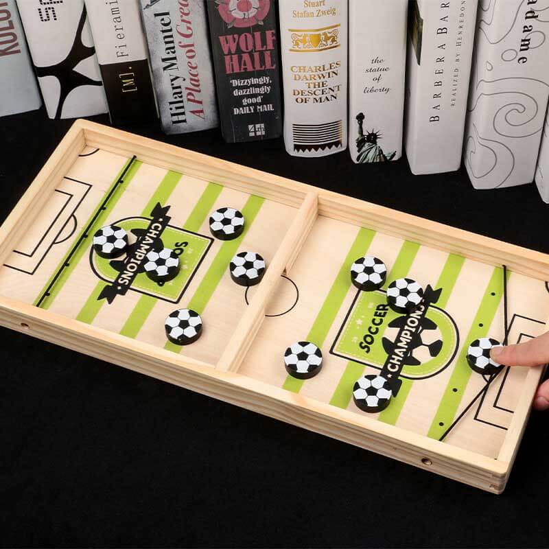 Fidtoy Junior Football Slingshot Board Game | Wooden Indoor Game for Kids & Family