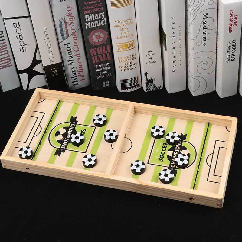 Fidtoy Junior Football Slingshot Board Game | Wooden Indoor Game for Kids & Family