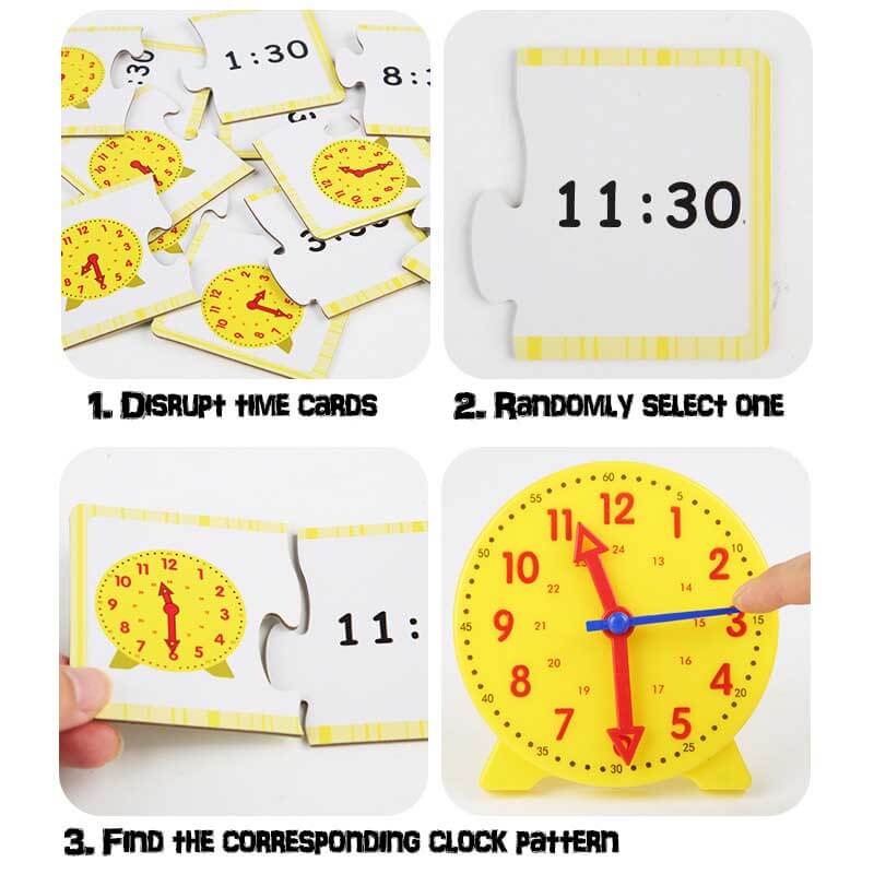 Fidtoy Learning Clock Toy Set | Educational Analog and Digital Time for Toddlers
