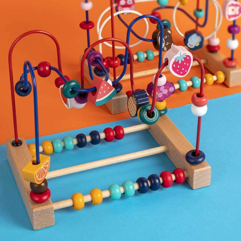 Fidtoy Hedgehog Bead Maze for Toddlers 1-4 – Wooden Threading Toy for Fine Motor Skills and Early Learning