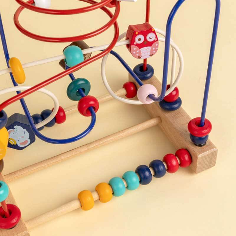 Fidtoy Hedgehog Bead Maze for Toddlers 1-4 – Wooden Threading Toy for Fine Motor Skills and Early Learning
