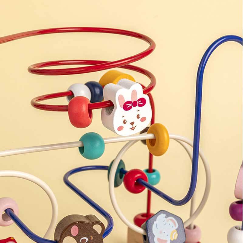 Fidtoy Hedgehog Bead Maze for Toddlers 1-4 – Wooden Threading Toy for Fine Motor Skills and Early Learning