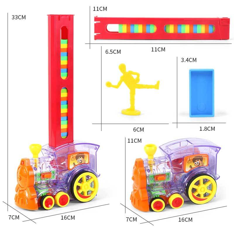 Fidtoy Automatic Domino Train Set for Kids 3-8 | Creative Domino Blocks for Home Play & Family Learning