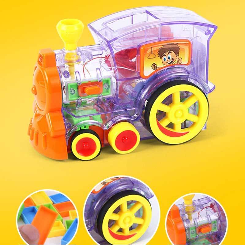 Fidtoy Automatic Domino Train Set for Kids 3-8 | Creative Domino Blocks for Home Play & Family Learning