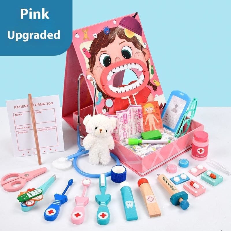 Wooden Children's Simulation Dentist Suit Play House Medical Toys