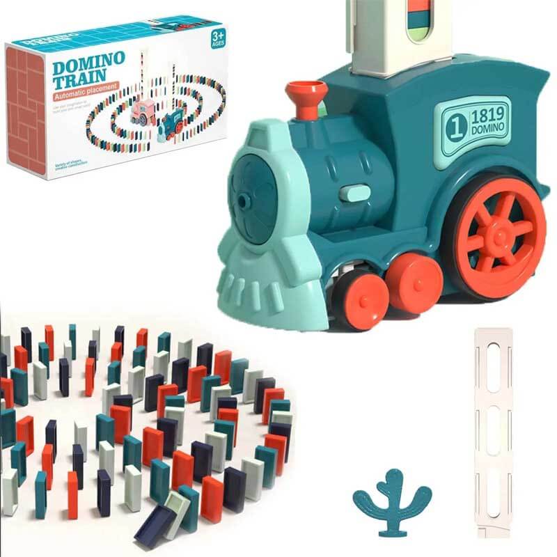 Fidtoy Automatic Domino Train Set for Kids 3-8 | Creative Domino Blocks for Home Play & Family Learning
