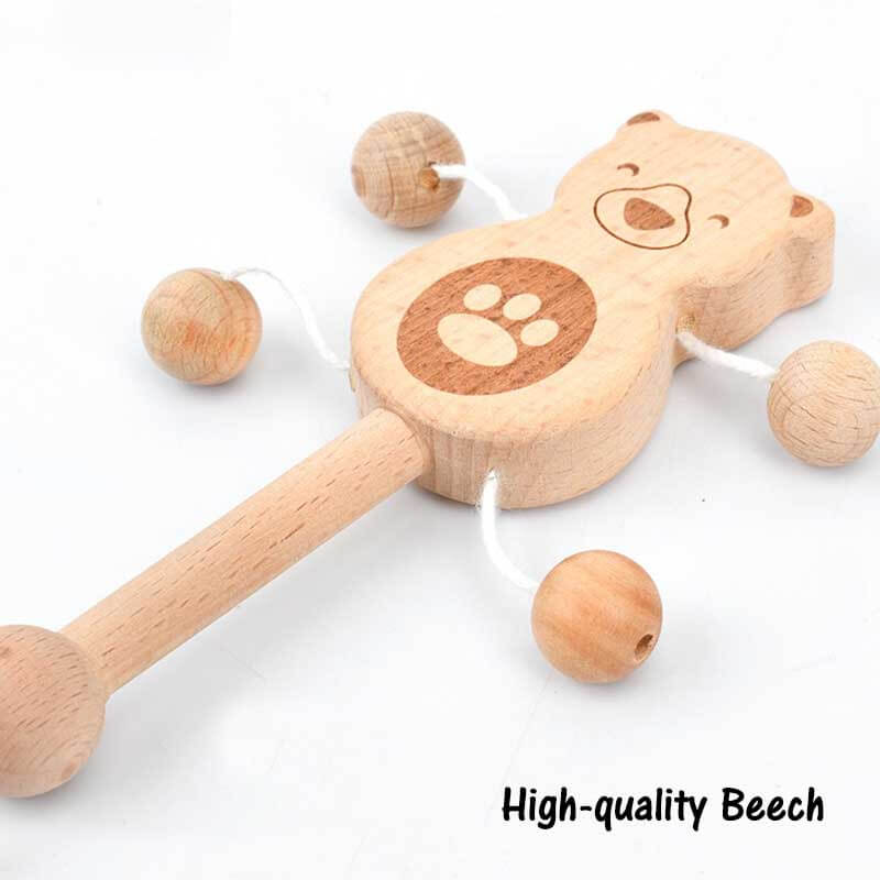Juego de sonajeros y mordedores de madera Fidtoy para bebés – Desarrollo sensorial y motriz Montessori