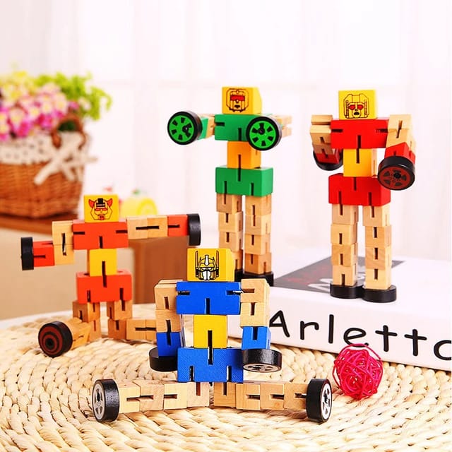 Blocs de construction transformables en bois - Robot - 715