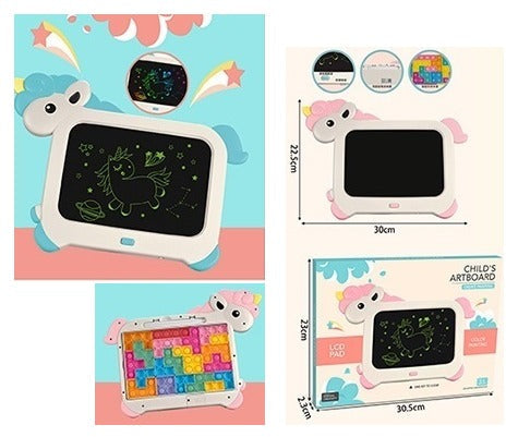 2 in 1 LCD Writing Pad & Pop it Intelligence Puzzle Set