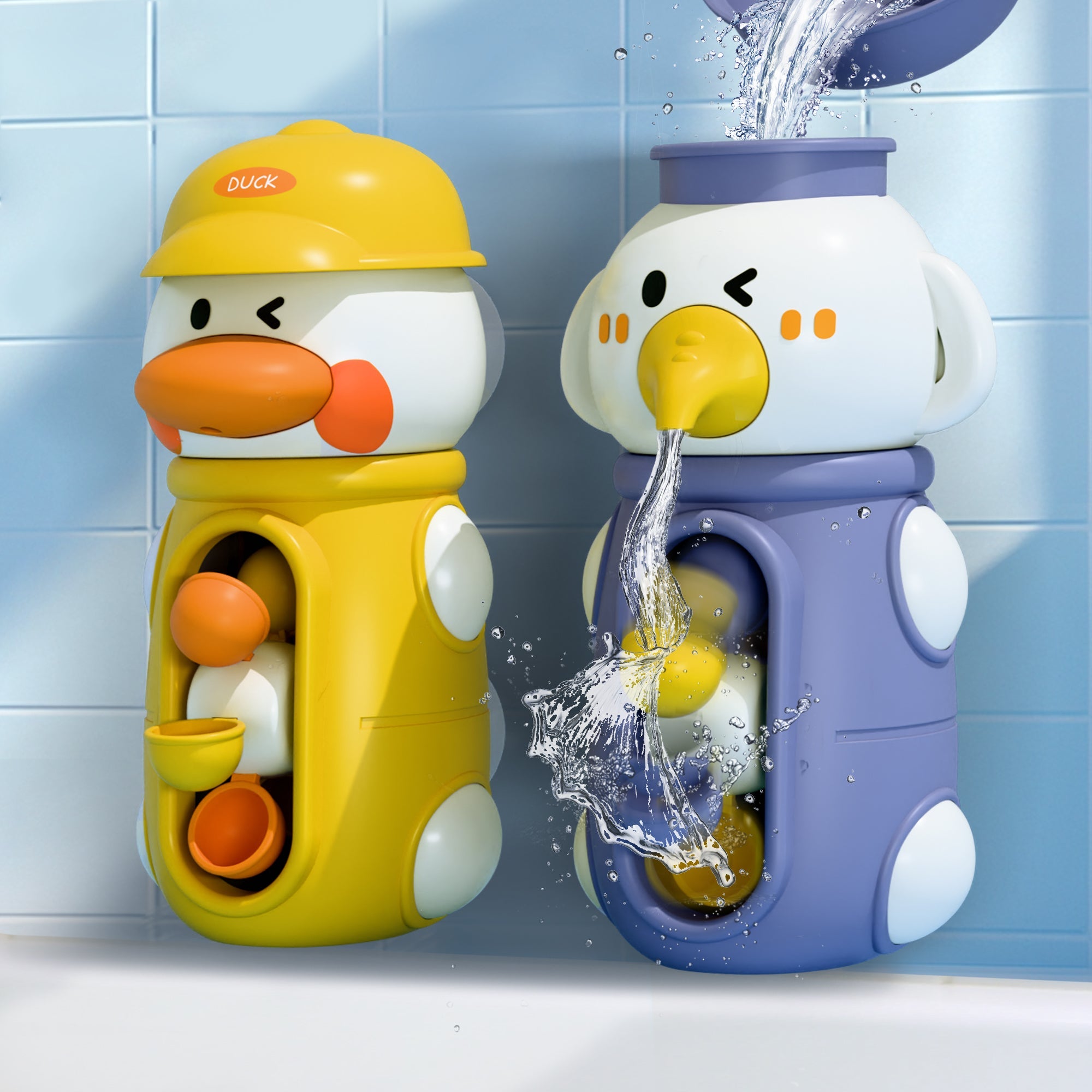 Fidtoy Duck Bath Toy Set with Water Spinner