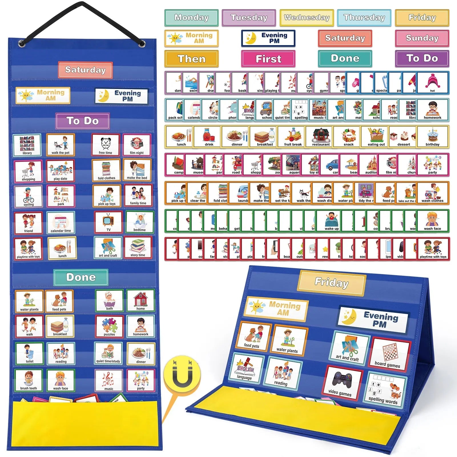 132 Tarjetas visuales PECS Tablero de comportamiento semanal para autismo y TDAH