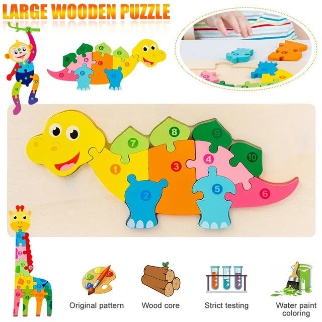 3D Wooden Animal Board - Dinosaur