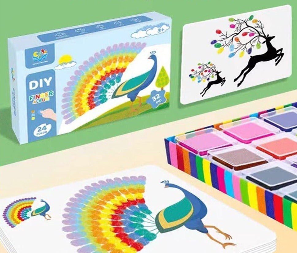 DIY Creative Finger Painting Doodle Art Book Kit - 24 Colors