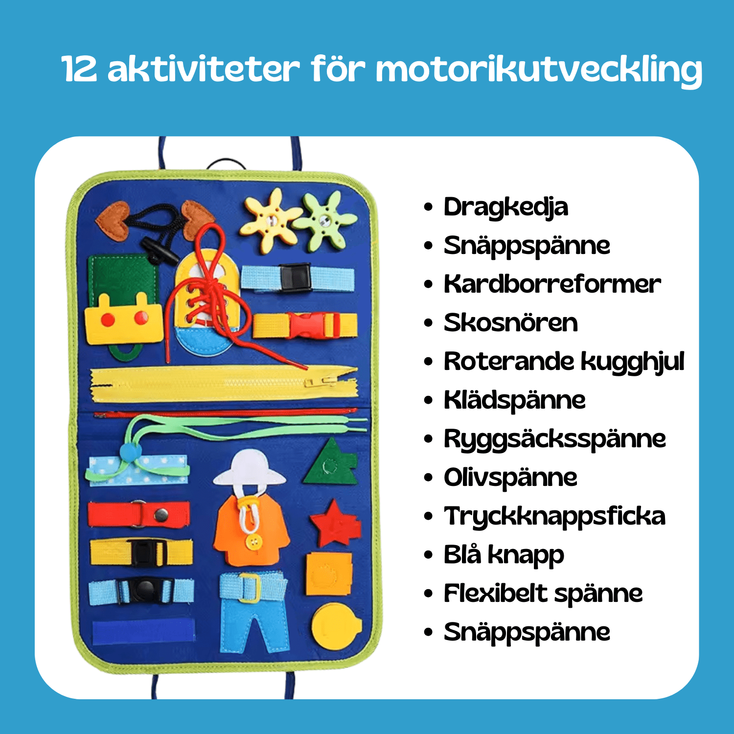 Fidtoy Montessori Busy Board for Toddlers 25-in-1 Early Learning Activity Toy
