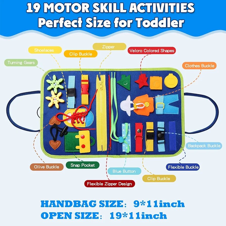 Fidtoy 8-in-1 Activity Board – Handbag Shaped Learning Toy for Toddlers 2+