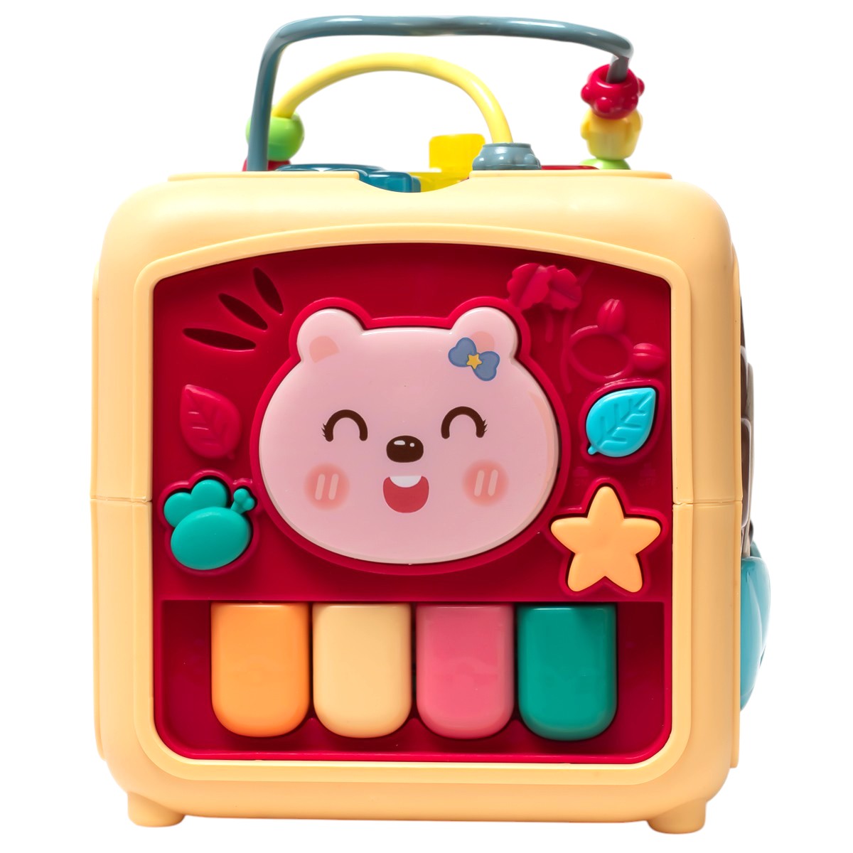 Fidtoy Multifunction Ball and Gear Baby Activity Toy Music Busy Cube for Early Sensory Play