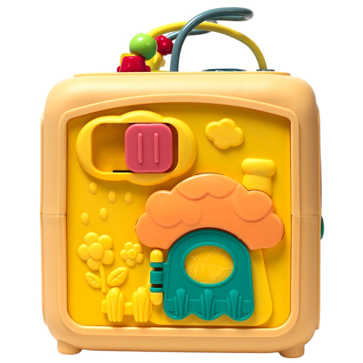 Fidtoy Multifunction Ball and Gear Baby Activity Toy Music Busy Cube for Early Sensory Play