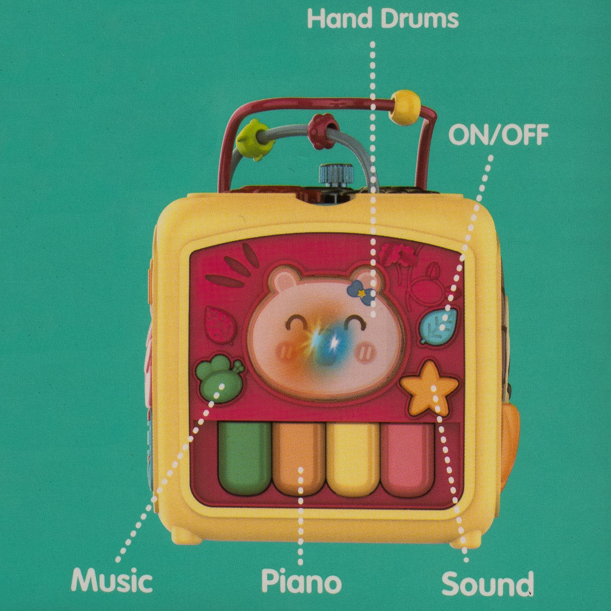 Fidtoy Multifunction Ball and Gear Baby Activity Toy Music Busy Cube for Early Sensory Play