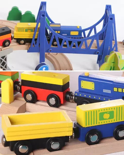 108 Pc Wooden Train Track Set