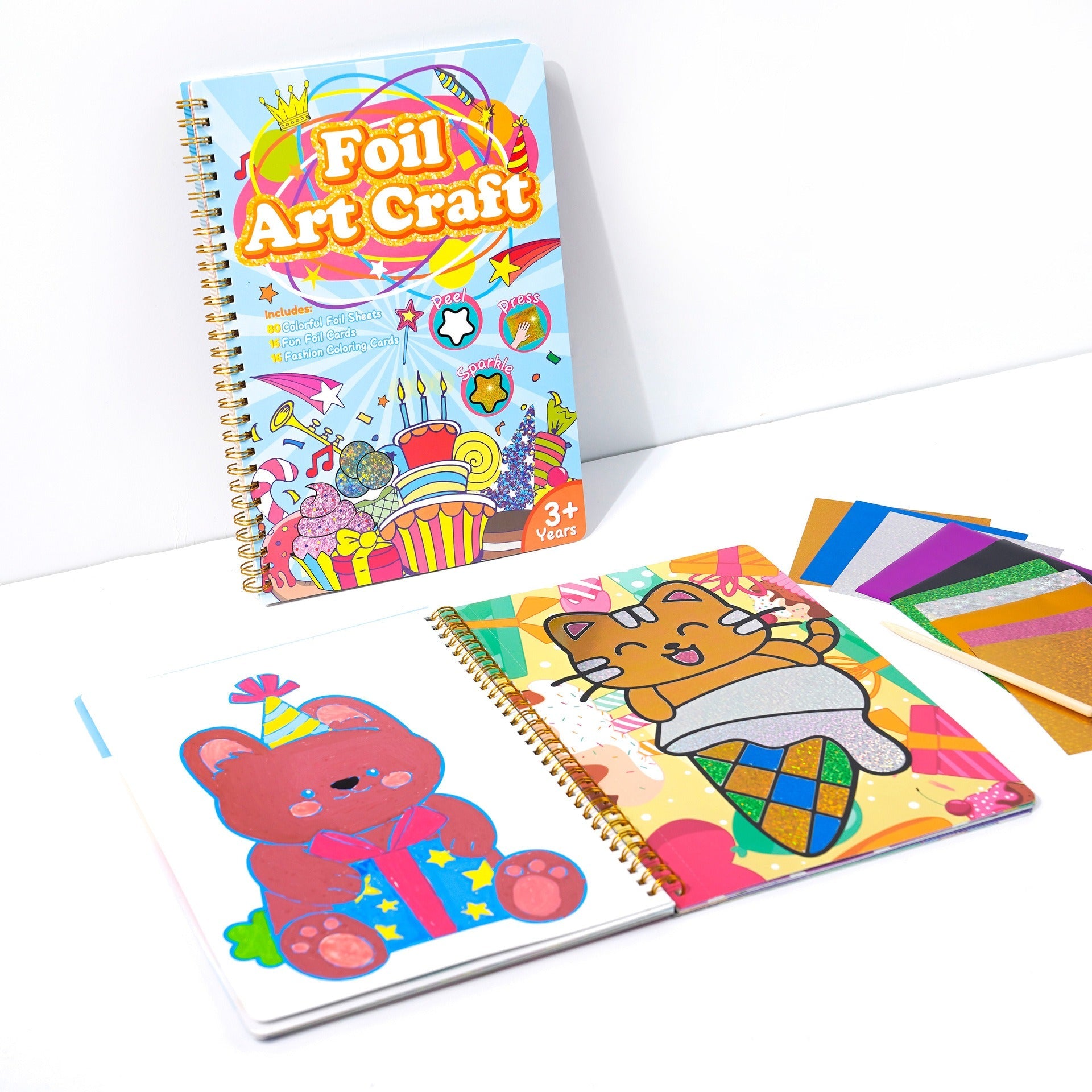 Foil Art Craft Kit | Sparkly Birthday-Themed Creative Set for Kids