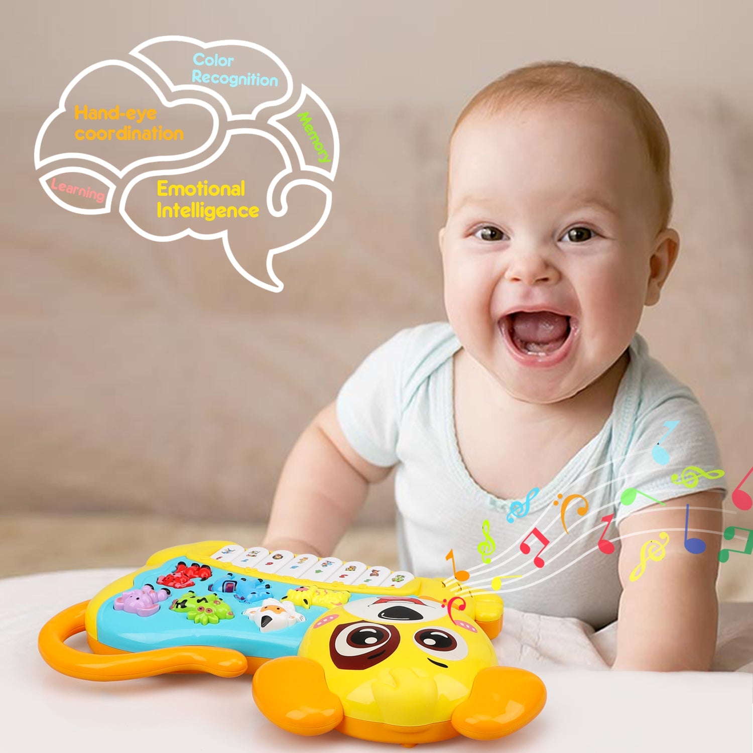 Fidtoy Dog Piano Musical Toy for Babies 0-36 Months