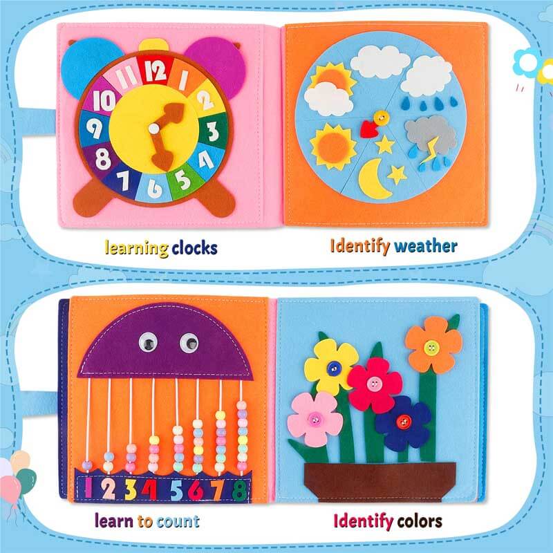 Fidtoy Montessori Busy Book for Toddlers | 12 Activities Quiet Sensory Learning Toy