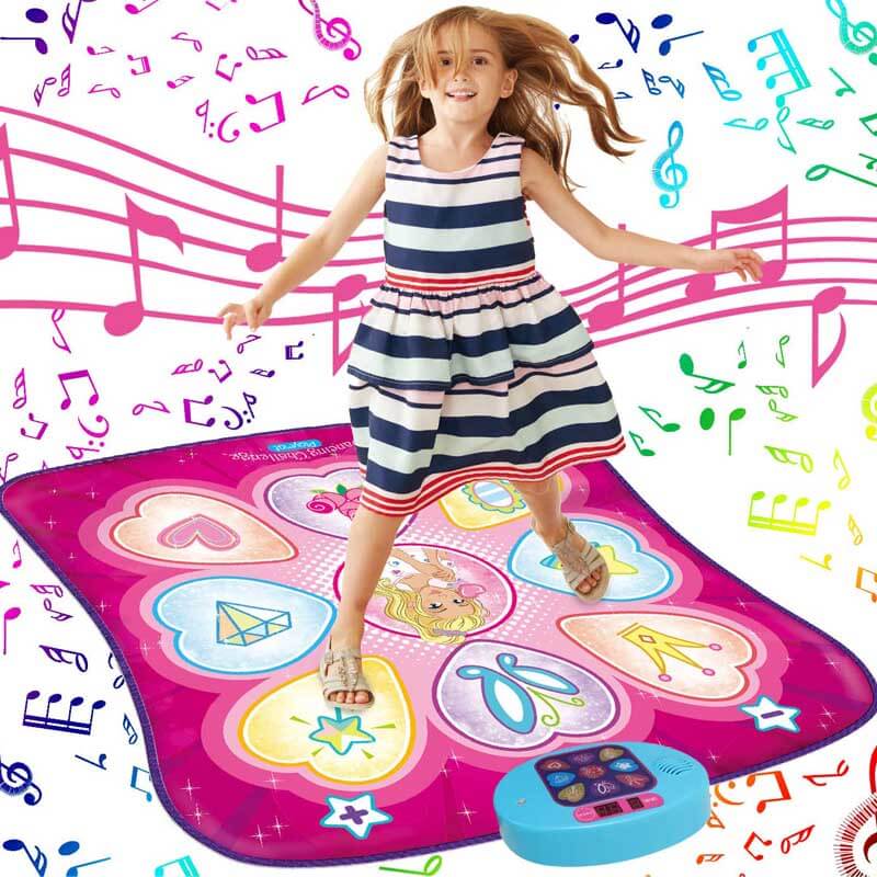 Fidtoy Dancing Challenge Playmat for Kids Ages 3-10 – LED Music Interactive Exercise Mat