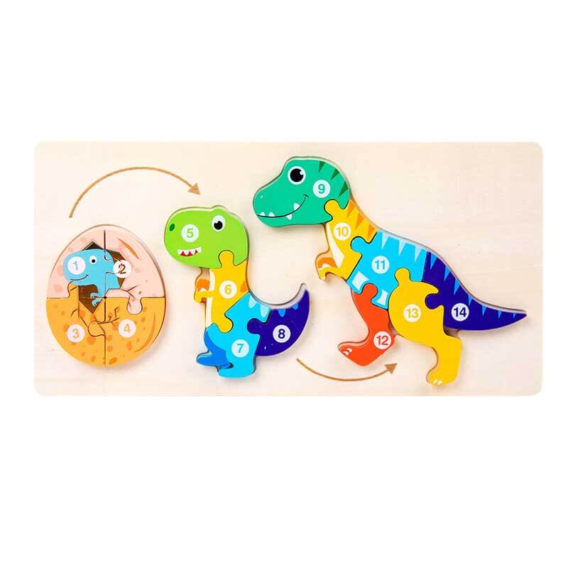 Fidtoy Wooden Animal Puzzle Set – Animal Shapes Toddler Learning Toy