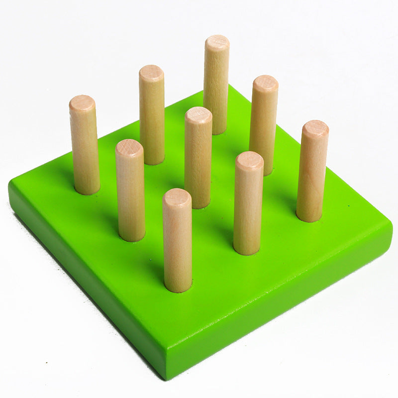 Wooden Colourful Geometric Shape Stacker Puzzle