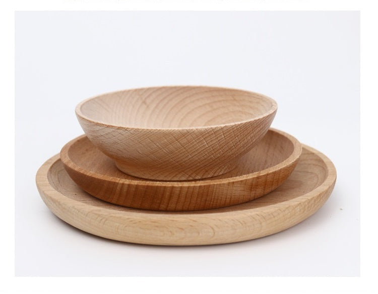 Wooden Cups And Bowls Plates Loose Parts Play