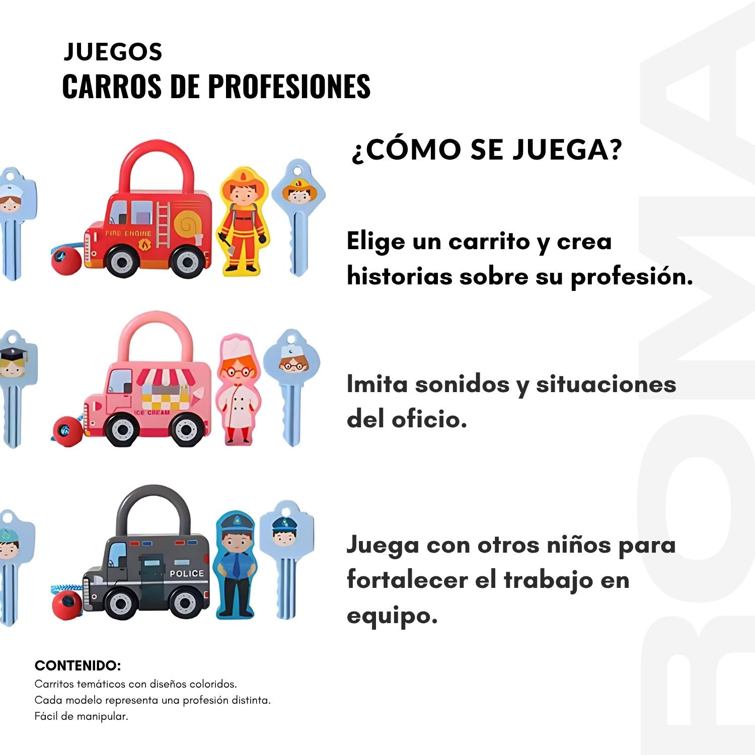 CARROS DIDÁCTICOS DE PROFESIONES - JUEGO DIDÁTICO