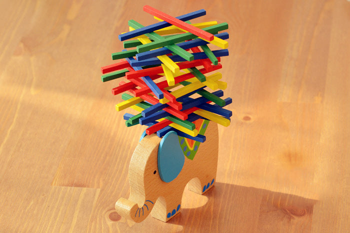 Wooden elephant camel balance beam educational toy