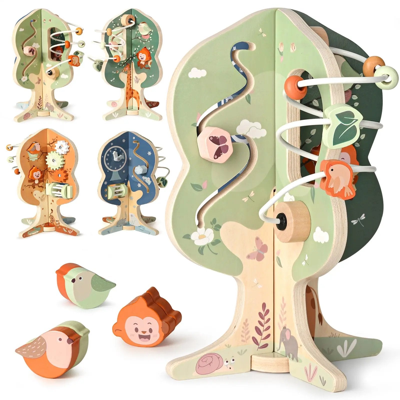 Cubo de aprendizaje temático de árbol 8 en 1 para niños pequeños - Juguete educativo Montessori