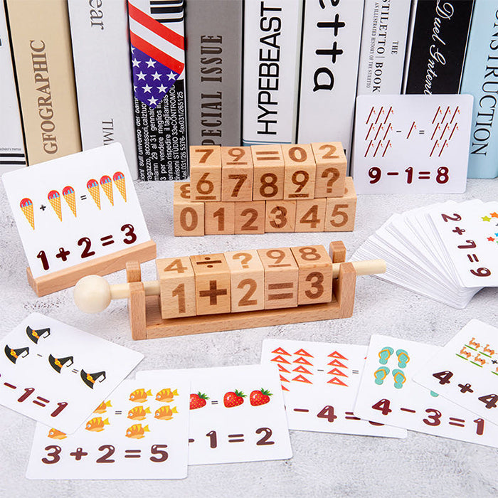 Wooden Number matching / Word Pair Learning Mathematics toys Open ended wooden toys
