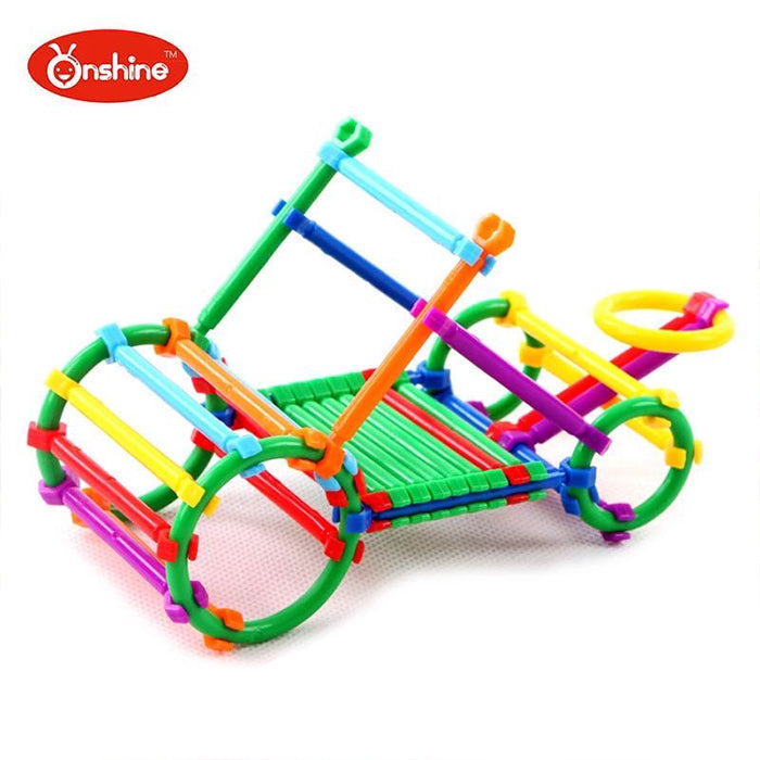 Onshine Geometría Plug Puzzle Bloques de Construcción 800PCS - Juguetes de madera de composición abierta