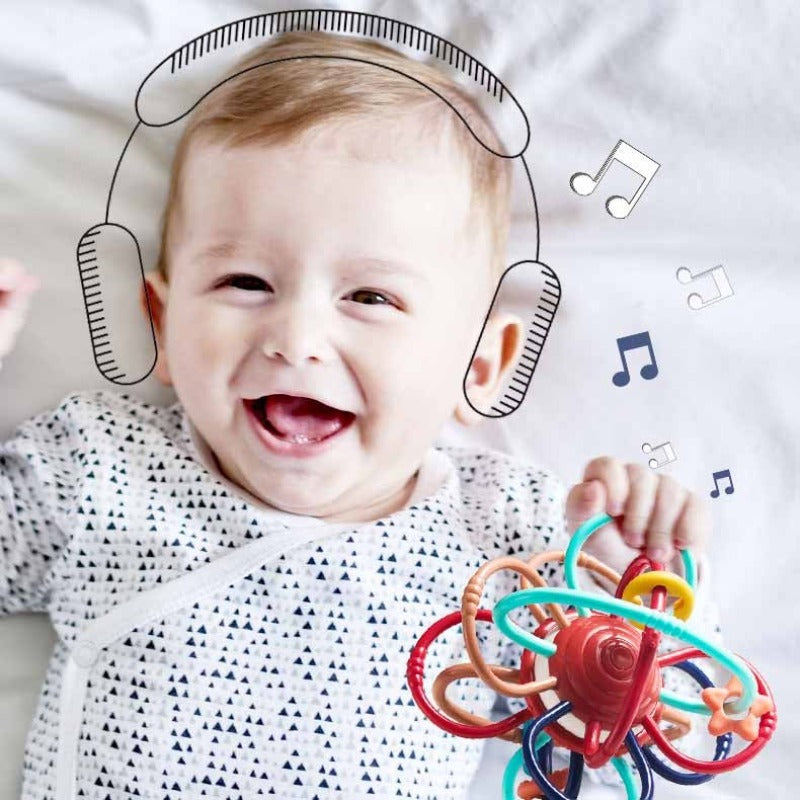 Fidtoy Baby Teething Toy for Newborns & Toddlers | Sensory Development & Fine Motor Skill | BPA-Free Quiet Play & Travel