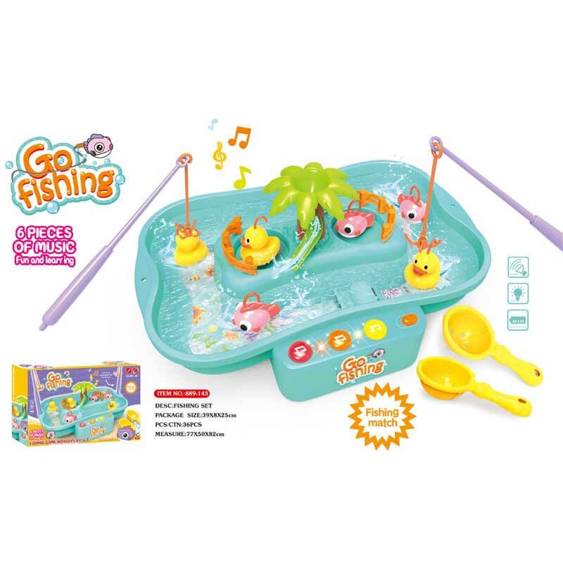 Fidtoy Electronic Fishing Game for Toddlers | Bath & Pool Water Toy with Ducks and Music