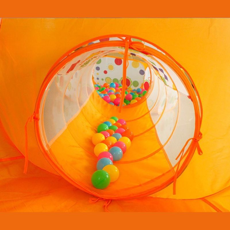 3-in-1 Kids Play Tent With Tunnel and Ball Pit Set - Foldable Indoor/Outdoor