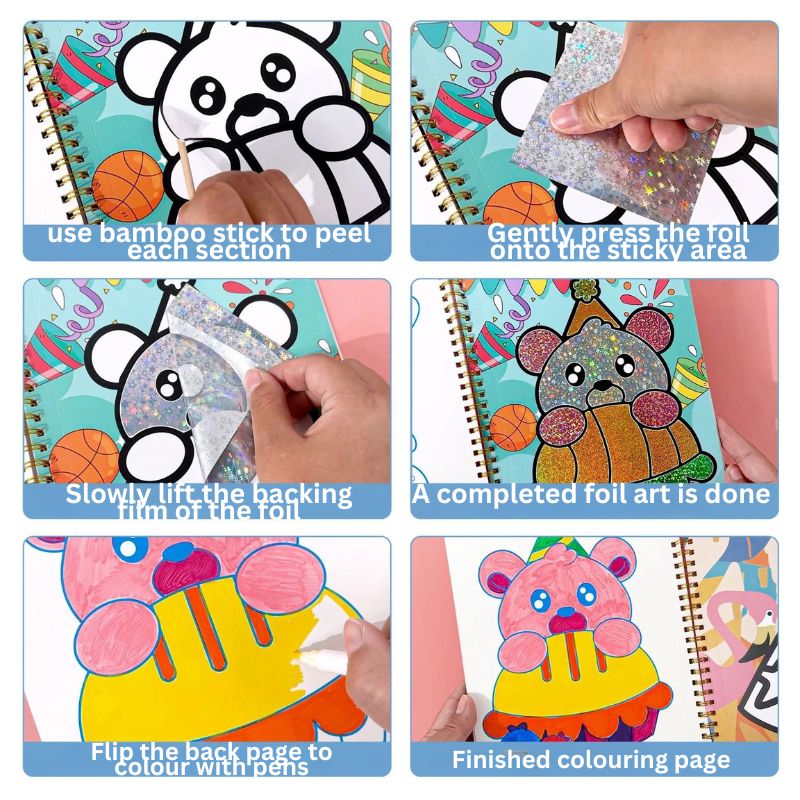 Foil Art Craft Kit | Sparkly Birthday-Themed Creative Set for Kids