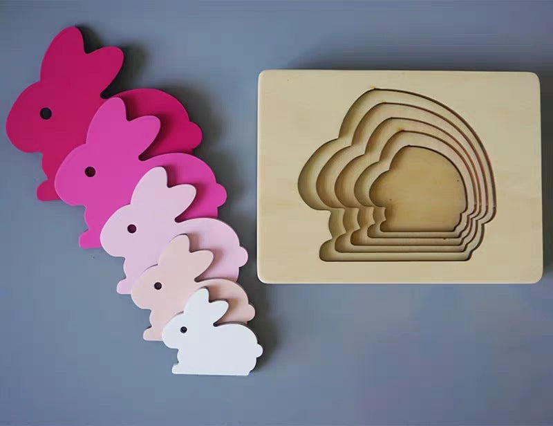 Multi-Layered Animal Puzzles - Eco-Friendly Wooden Montessori Puzzle