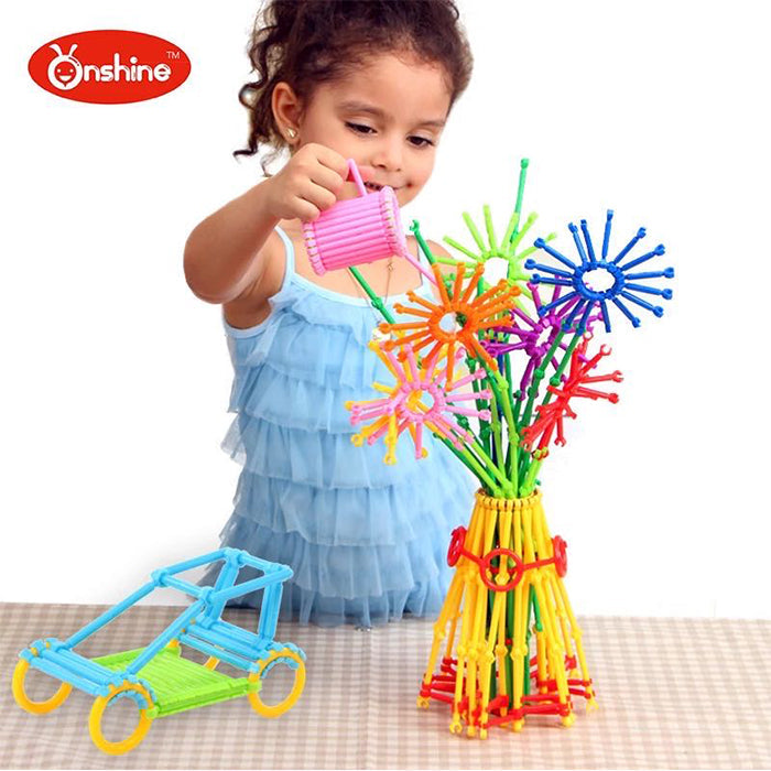 Onshine Geometría Plug Puzzle Bloques de Construcción 800PCS - Juguetes de madera de composición abierta