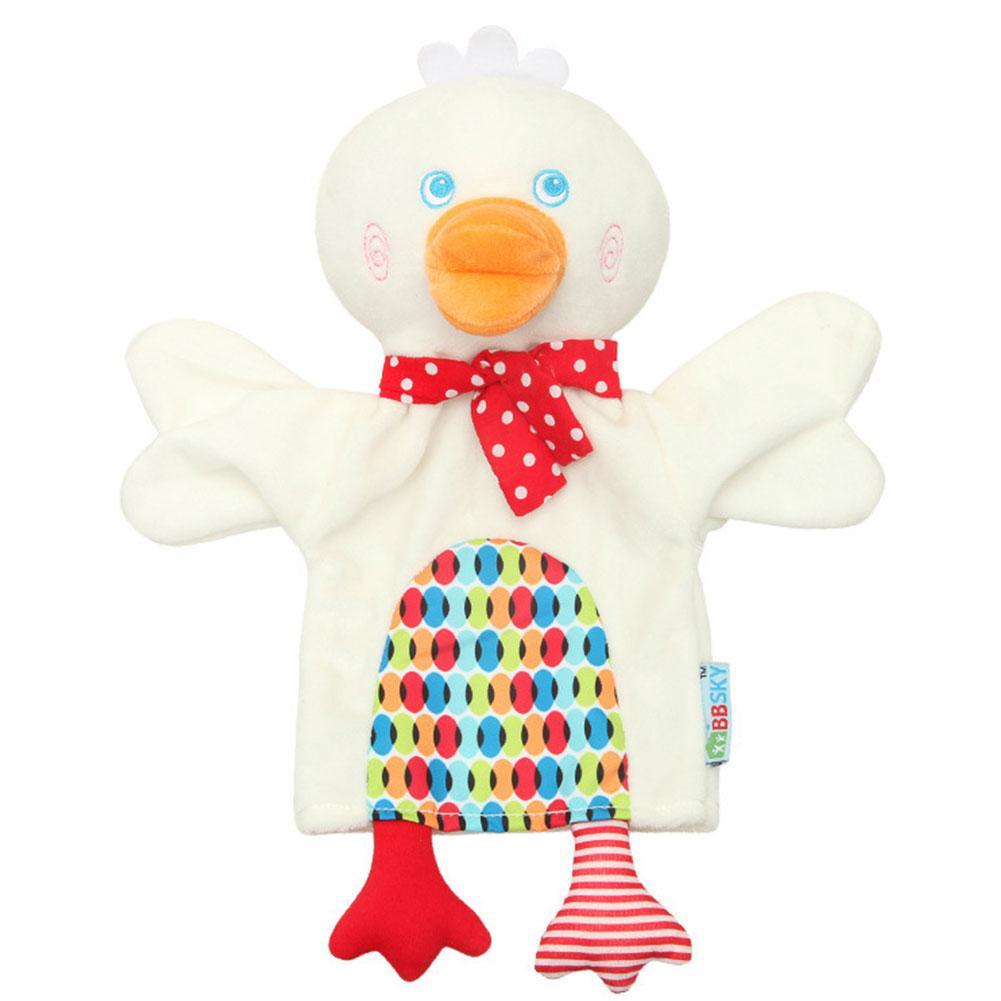 Cute cartoon animal hand puppet Monkey frog duck Plush toy doll baby Comforting towel
