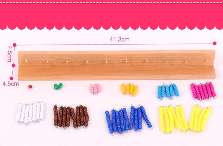 Montessori Mathematics Counting Short Bead Chains Frame