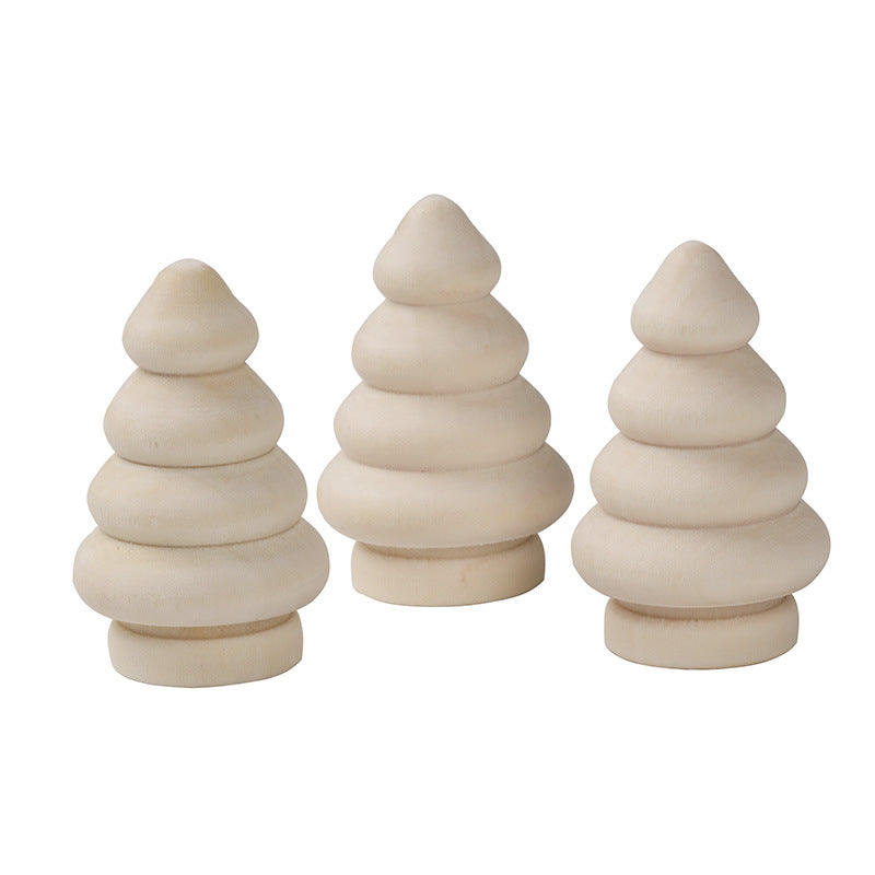 Wooden Craft DIY Christmas Natural Tree Acorn Loose Parts Kids Toy